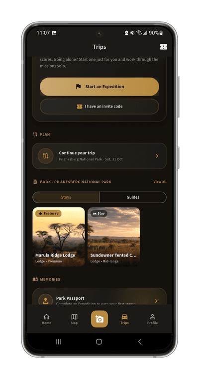 Stays, Right in Your Trips: Surfaced for the park you're in